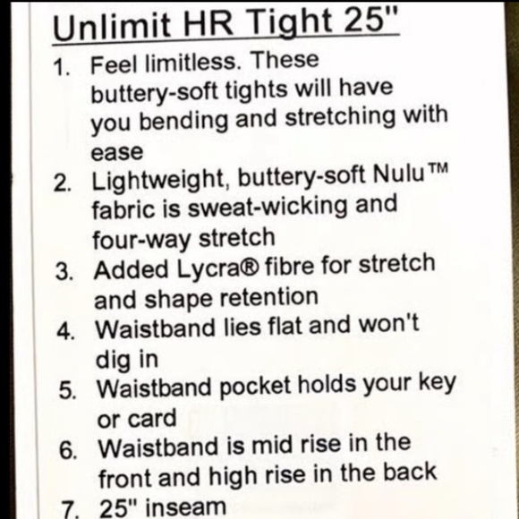 lululemon unlimit tight - Picture 7 of 7